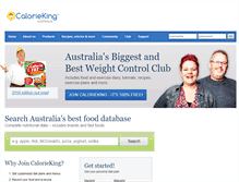 Tablet Screenshot of calorieking.com.au